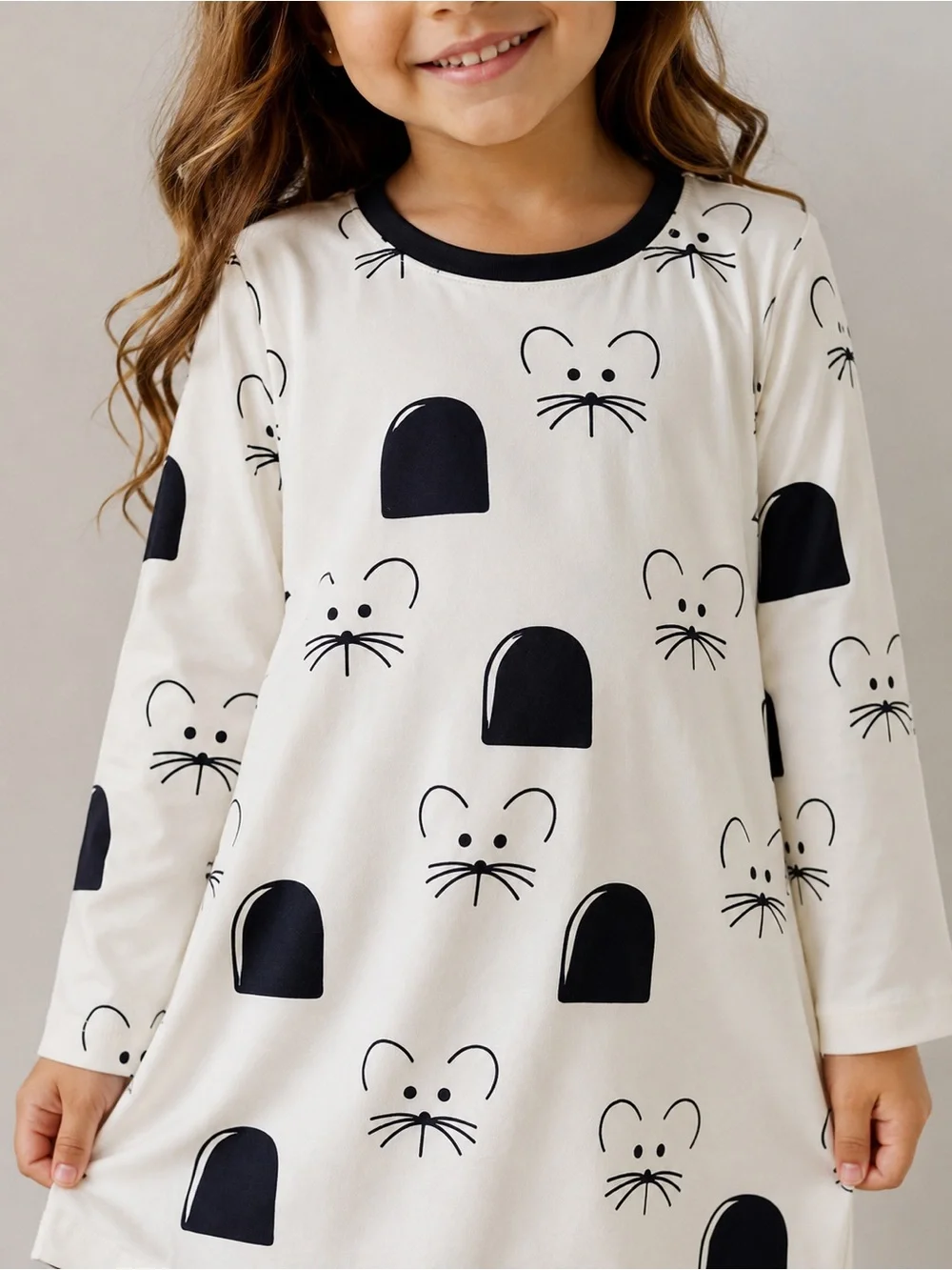 Turtledove London Organic Cotton Mouse Print Dress Girls 4-5 Years NWT